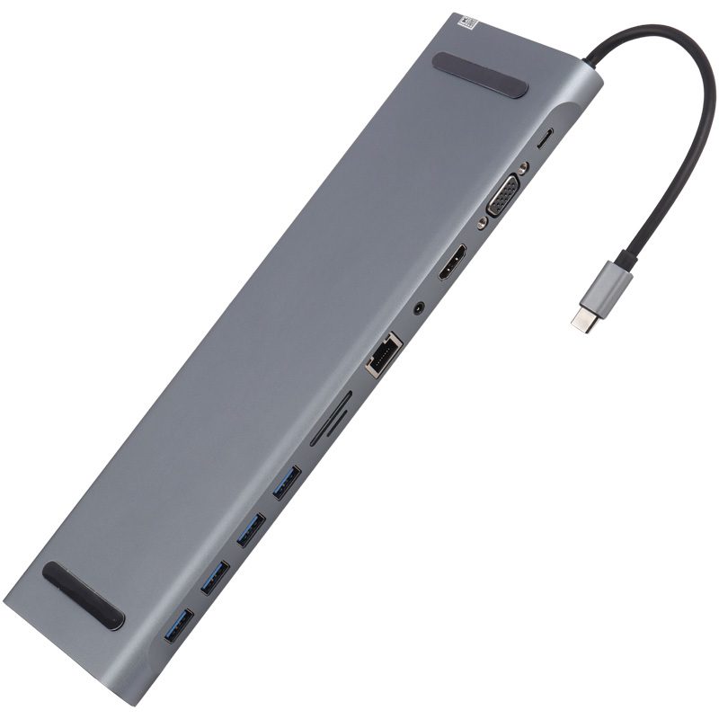 هاب و رم ریدر BYL-2003 USB 3.0/HDMI/VGA/RJ45/AUX/Type-C PD To Type-C