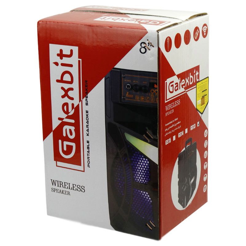 اسپیکر چمدانی بلوتوثی رم و فلش خور Galexbit GS-13 + میکروفون و ریموت کنترل