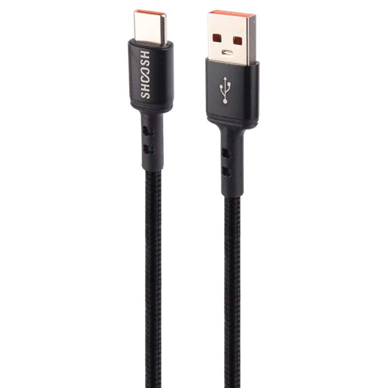 کابل تایپ سی فست شارژ shoosh sh120c 5a 1.1m