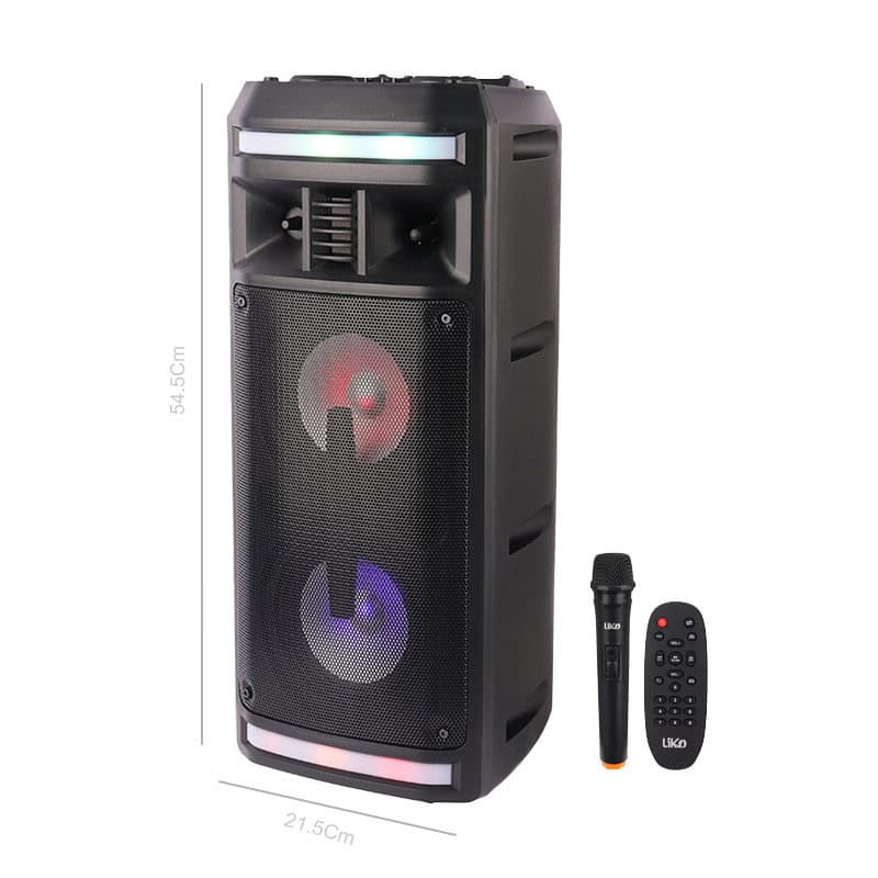 اسپیکر چمدانی بلوتوثی رم و فلش خور Liko MAX-150 + میکروفون و ریموت کنترل