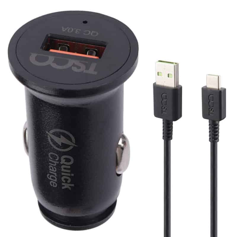 شارژر فندکی فست شارژ tsco tcg 34 qc3.0 pd 3a 18w + کابل تایپ سی
