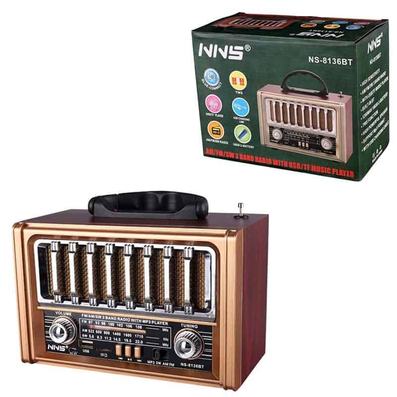 رادیو اسپیکر بلوتوثی رم و فلش خور NNS NS-8136BT
