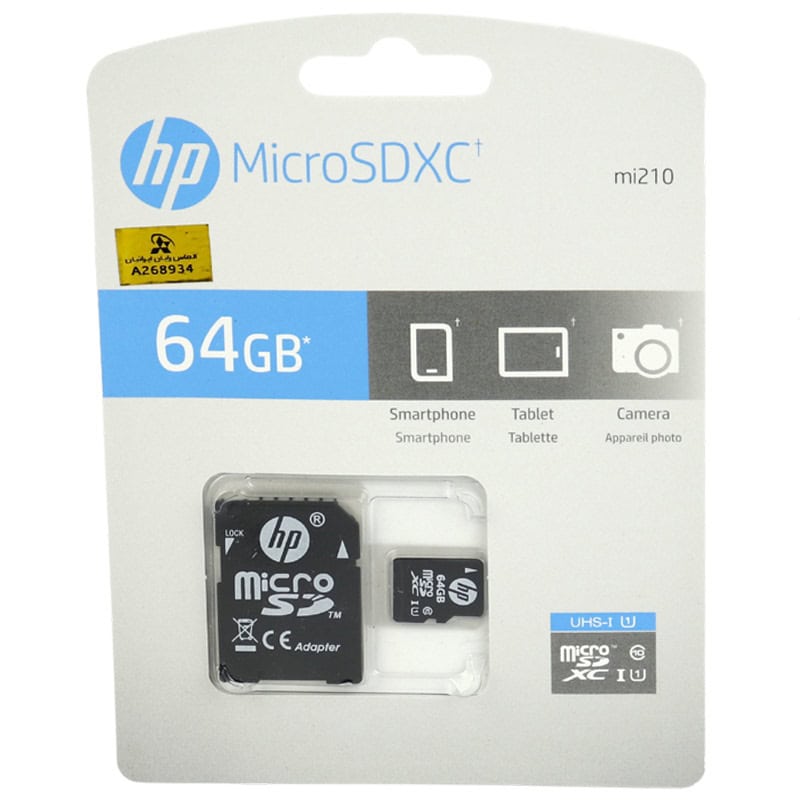 رم میکرو 64 گیگ اچ پی HP Mi210 U1 C10 + خشاب