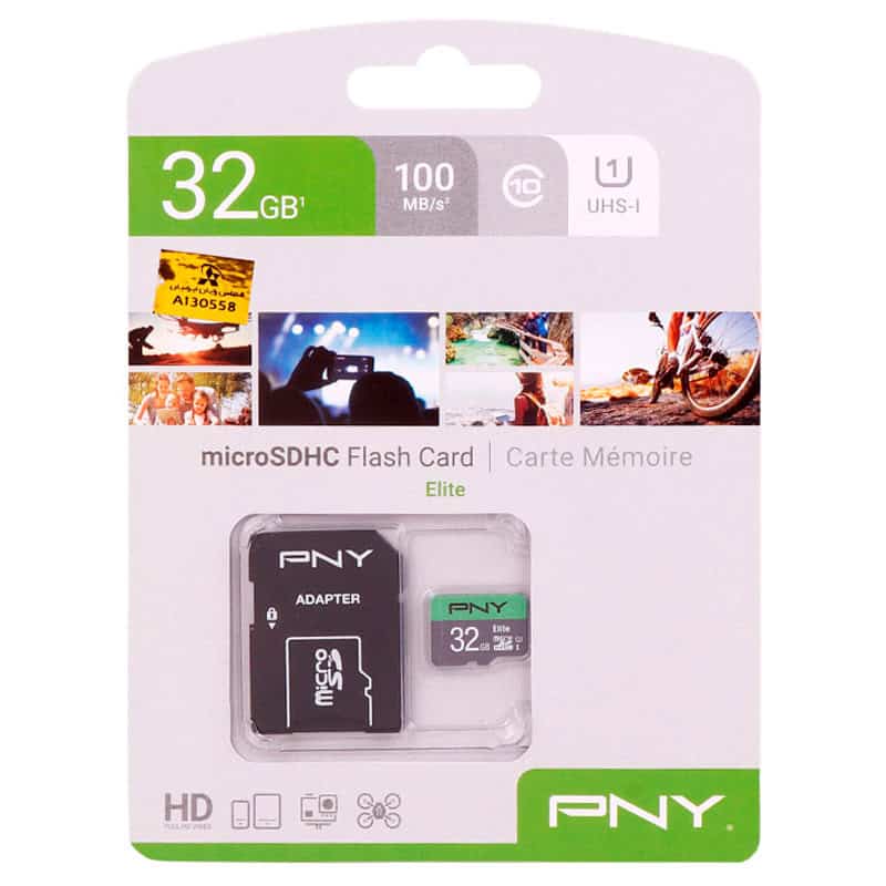 رم میکرو 32 گیگ پی ان وای PNY Elite U1 C10 100MB/s + خشاب
