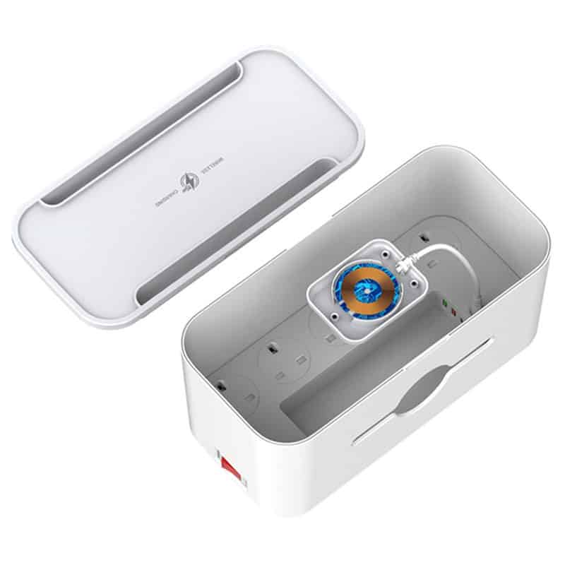 چند راهی برق و شارژر وایرلس الدینیو SN5311W با کابل 2 متری + شارژر USB و Type-C