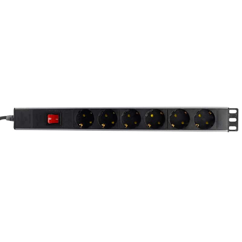 چند راهی 6 خانه ارت دار پارت الکتریک PE2253 Rack Mount با کابل 1/8 متری
